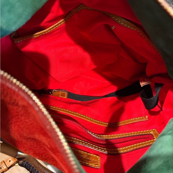 Rare Vintage Dooney & Bourke Red and Brown Satchel - Picture 6 of 14